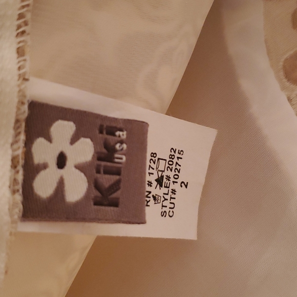 Kiki Kids Beautiful Cream & Gold Demask Dress - Picture 4 of 5